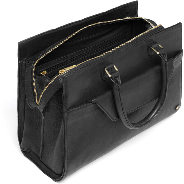 DEPECHE Stor taske i blød og lækker skindkvalitet Shoulderbag / Handbag 099 Black (Nero)