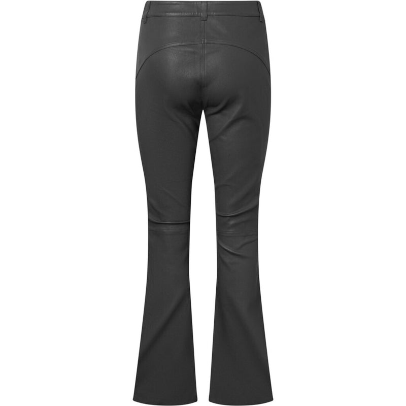 Depeche leather wear Strækbar flare skindbuks i blød kvalitet Pants 129 Dark grey
