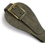 DEPECHE Taljebælte i ruskind Belt 049 Army Green