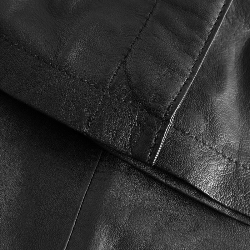 Depeche leather wear Tamie LS regular fitting skindskjorte Shirts 099 Black (Nero)