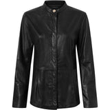 Depeche leather wear Tamie LS regular fitting skindskjorte Shirts 099 Black (Nero)