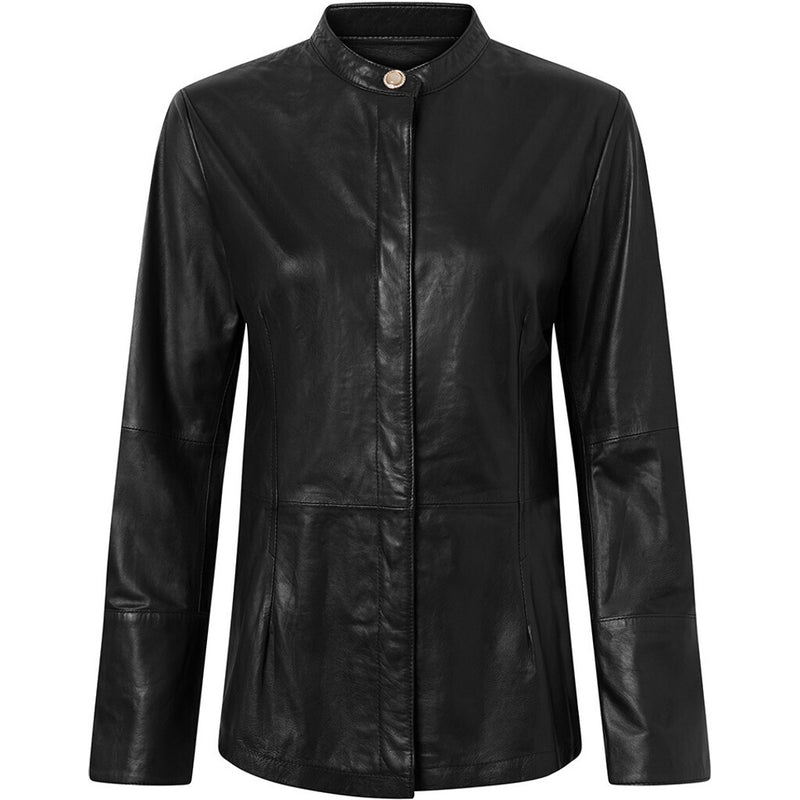 Depeche leather wear Tamie LS regular fitting skindskjorte Shirts 099 Black (Nero)