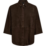 Depeche leather wear Tenna ruskindskjorte Shirt 067 Dusty brown