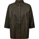 Depeche leather wear Tenna skindkjorte Shirt 335 Dark Khaki