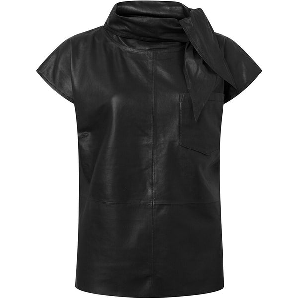 Depeche leather wear Tessa high neck skindtop Tops 099 Black (Nero)