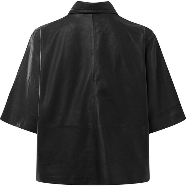 Depeche leather wear Thora skindskjorte i blød kvalitet Shirts 099 Black (Nero)