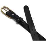 DEPECHE Tidsløs smalt bælte i lækker skindkvalitet Belts 154 Black/Brass