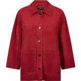 Depeche leather wear Tonja oversize ruskindskjorte Shirt 043 Red