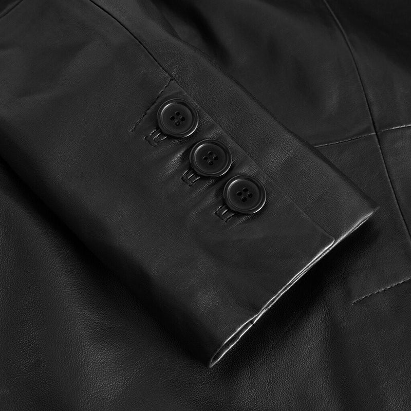 Depeche leather wear Trendy Linea blazer jakke i skind Blazer 099 Black (Nero)