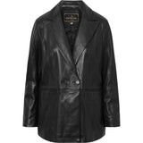 Depeche leather wear Trendy Linea blazer jakke i skind Blazer 099 Black (Nero)