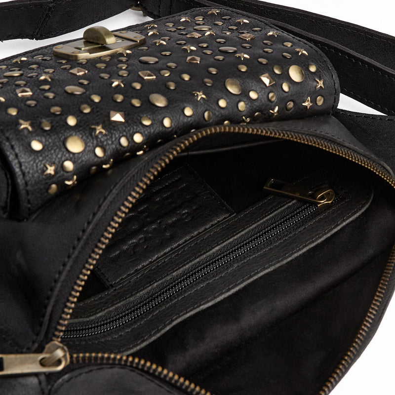 DEPECHE Trendy bumbag med nitter Bumbag 099 Black (Nero)