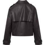 Depeche leather wear Trendy kort May trenchcoat i blødt skind Jackets 008 Chocolate