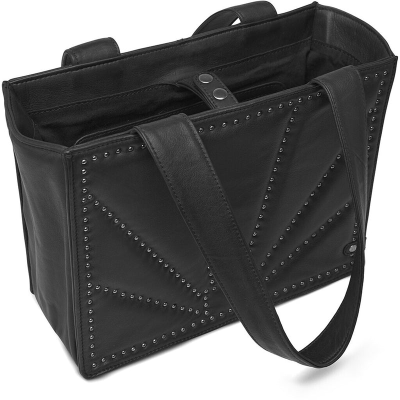 DEPECHE Trendy nitte skuldertaske Shoulderbag / Handbag 227 Black / Gun Metal