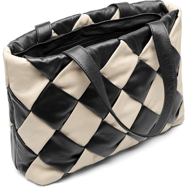 DEPECHE Trendy shopper taske i blødt læder Shopper 229 Black/Vanilla