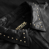 Depeche leather wear Tuja skindskjorte dekoreret med nitter Shirts 099 Black (Nero)