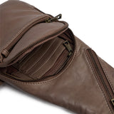 DEPECHE Unik aflang bumbag i blødt skind Bumbag 250 Dark Taupe