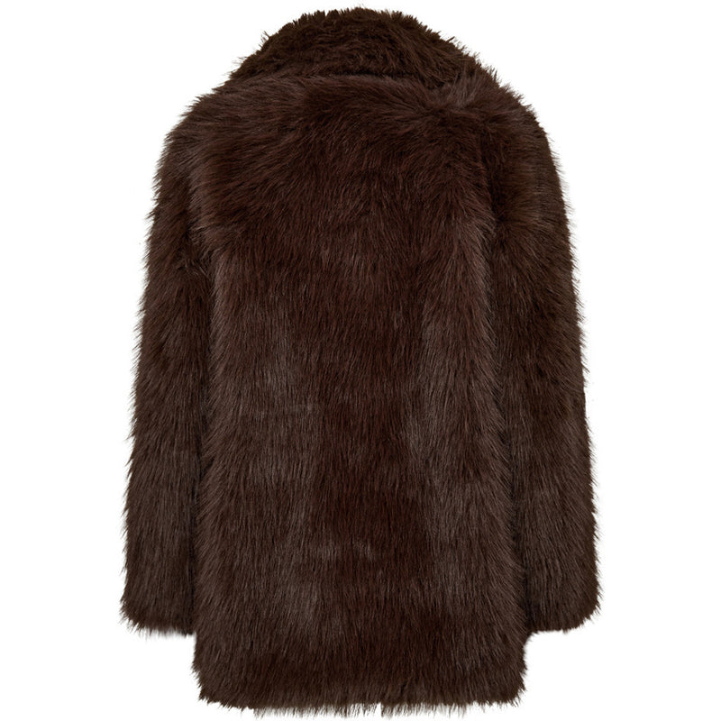 Depeche Clothing Vera faux fur jakke Jackets 015 Brown