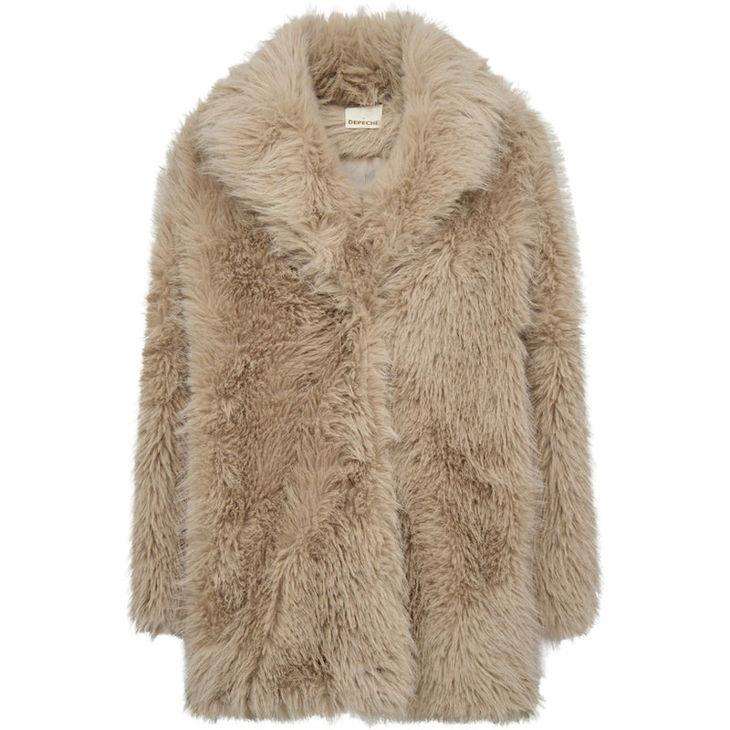 Depeche Clothing Vera faux fur jakke Jackets 177 Cream