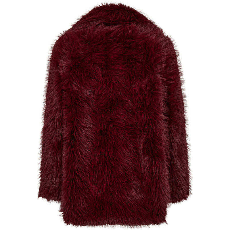 Depeche Clothing Vera faux fur jakke Jackets 279 Burgundy