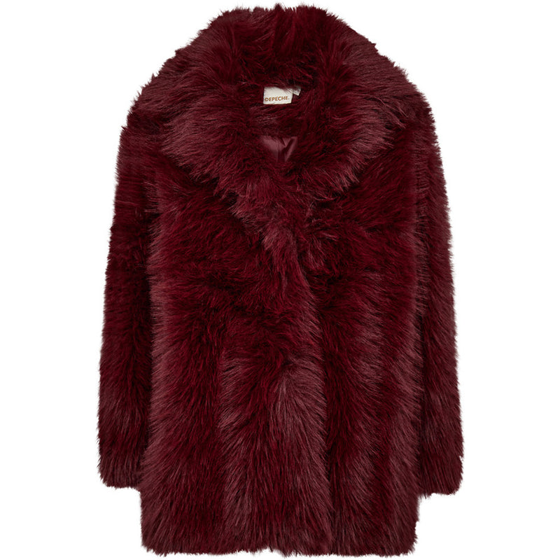 Depeche Clothing Vera faux fur jakke Jackets 279 Burgundy