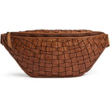 DEPECHE Warsaw bumbag i håndflettet skind Bumbag 005 Vintage cognac