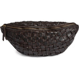 DEPECHE Warsaw bumbag i håndflettet skind Bumbag 161 Dark brown