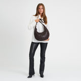 DEPECHE Warsaw skuldertaske i håndflettet skind Shoulderbag / Handbag 161 Dark brown