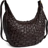 DEPECHE Warsaw skuldertaske i håndflettet skind Shoulderbag / Handbag 161 Dark brown