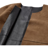 Depeche leather wear Zita Kort 2in1 Jakke Jacket 310 Mud Black combi
