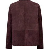 Depeche leather wear Zita Kort 2in1 Jakke Jacket 339 Deep Plum / Black kombi