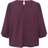 Abi bluse med pufærmer / 100210 - Burgundy - DEPECHE