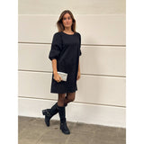 Abi kjole med ¾ pufærmer / 100212 - Black - DEPECHE