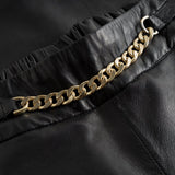 Alma straight fit skindbukser / 51004 - Black - DEPECHE