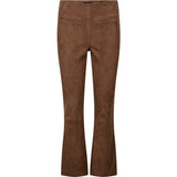 Depeche leather wear Ava HW Flare 7/8 Ruskindbuks Pants 311 Wood