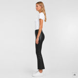 Depeche leather wear Ava HW Flare 7/8 Skindbuks Pants 099 Black
