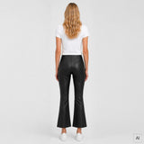 Depeche leather wear Ava HW Flare 7/8 Skindbuks Pants 099 Black