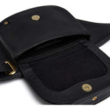 DEPECHE Bæltetaske i koskind med sadeltaske-look Bumbag 099 Black