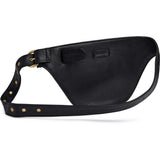 DEPECHE Bæltetaske i koskind med sadeltaske-look Bumbag 099 Black