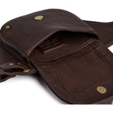 DEPECHE Bæltetaske i koskind med sadeltaske-look Bumbag 106 Coffee