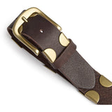 Belt w. studs / 17396 - Dark brown - DEPECHE