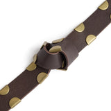 Belt w. studs / 17396 - Dark brown - DEPECHE