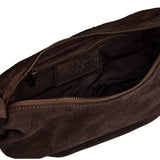 Bilbao skuldertaske i skind og ruskind / 16984 - Chocolate - DEPECHE