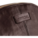 DEPECHE Blød og rummelig læder kosmetik taske Accessories 258 Winter Brown / Brass
