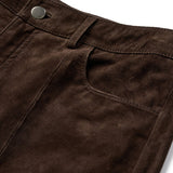Depeche leather wear Boa HW ruskindbuks boot cut Pants 067 Dusty brown