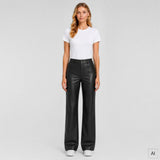 Depeche leather wear Boa HW Straight Skindbuks Pants 099 Black