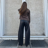 Boel barrel bukser i lammeskind / 51394 - Black - DEPECHE