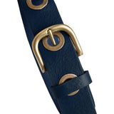 DEPECHE Cool læderbælte dekoreret med store eyelets Belt 101  Dark blue
