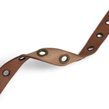 Cool læderbælte dekoreret med store eyelets / 13702 - Nature - DEPECHE