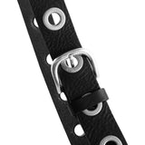 DEPECHE Cool læderbælte dekoreret med store eyelets Belt 098 Silver