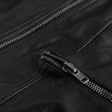 Cool og rå biker skindjakke i blød kvalitet / 50660 - Black - DEPECHE